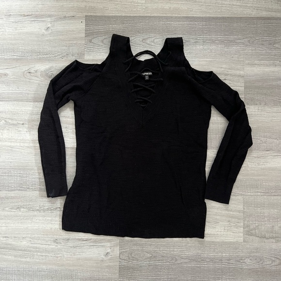 Express Black Long Sleeve Sweater - Picture 1 of 3